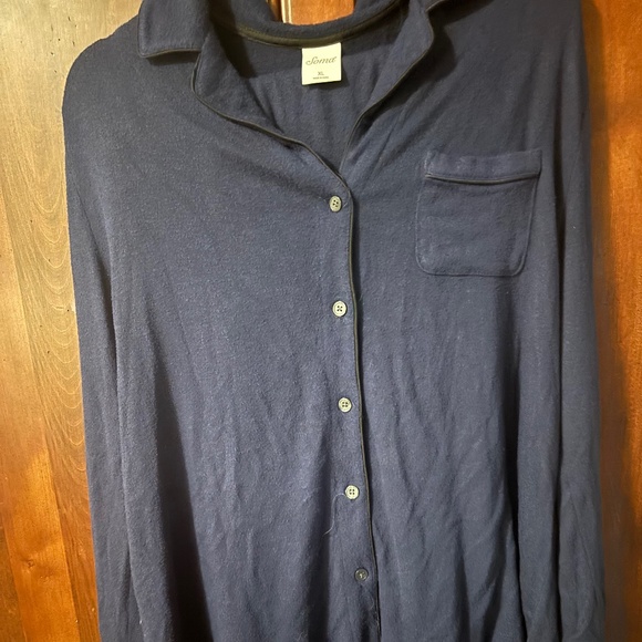Navy blue Soma button down pajama set XL - Picture 1 of 2